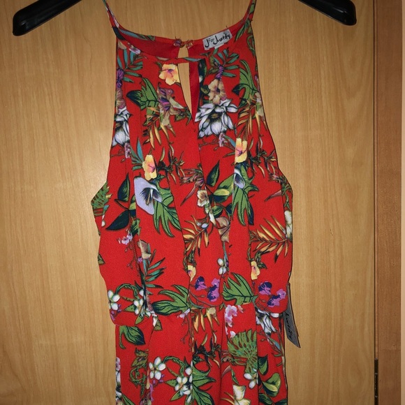 Red Floral Romper - Picture 1 of 2